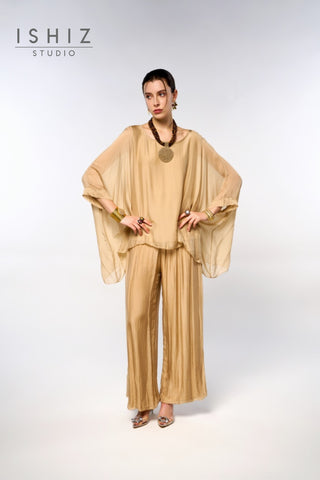 Italian Round Neck Blouse & Italian Silk Pants