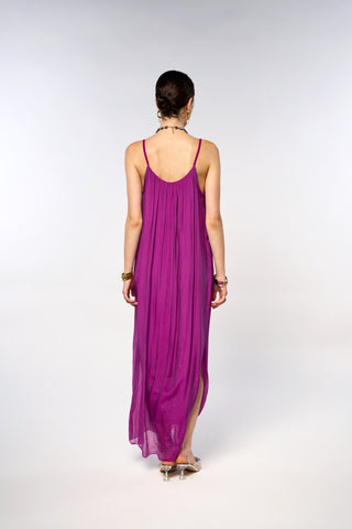 Italian Plain Silk Strapy Dress