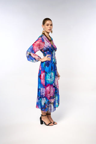 Italian Printed Butterfly Dress