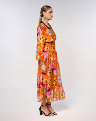 Italian Printed Butterfly Dress