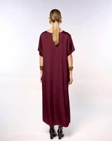 Italian Satin Plain Long Dress