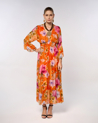 Italian Printed Butterfly Dress